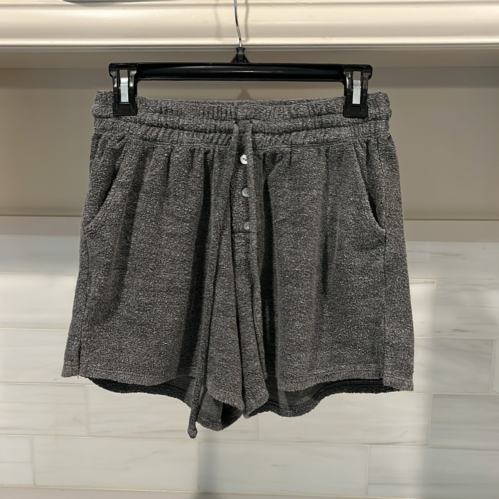 DONNI Terry Cloth Henley Shorts Gray - Picture 4 of 11